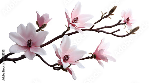 A branch with pink flowers on it. Generated using AI.