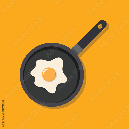 pan with egg  vector design