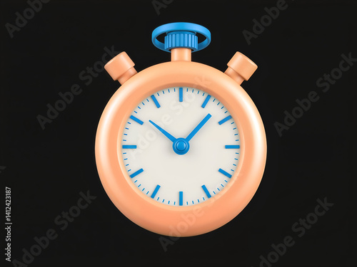 Obraz na płótnie Vintage 3D stopwatch icon with blue top, great for tracking time and speed. Generative AI w salonie