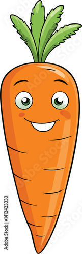 vector illustration of a cartoon carrot
