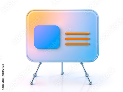 Obraz na płótnie Clean 3D presentation board icon, symbolizing business plans or visual strategies. Generative AI w salonie