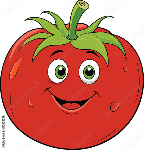 red tomato illustration cartoon