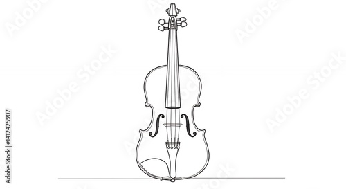 Elegant line art violin illustration