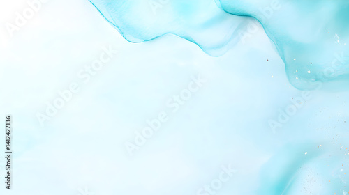 Aqua blue abstract background with flowing shapes and textures creating a serene atmosphere for design projects and presentations, water theme concept