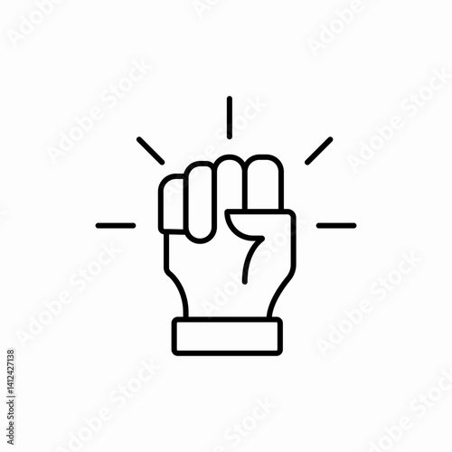 Power fist strength raise icon vector sign