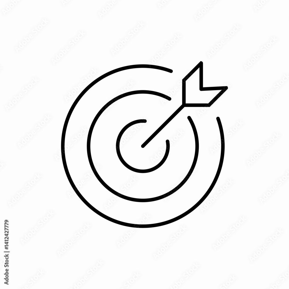 Target goal bullseye success icon vector sign Target goal bullseye success icon vector sign