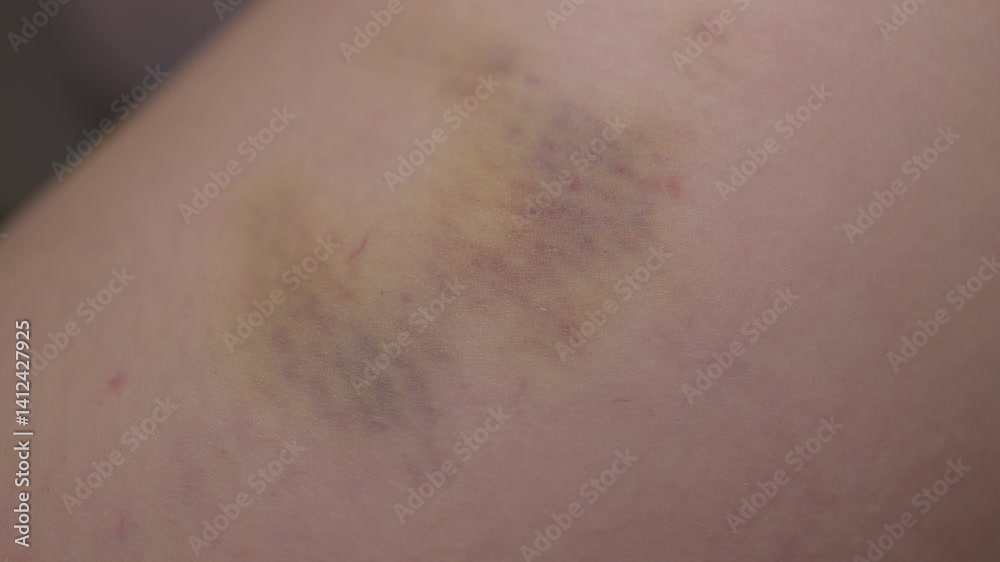 This is a Detailed Close Up Image of a Bruise Found on Human Skin Showing Various Aspects This is a Detailed Close Up Image of a Bruise Found on Human Skin Showing Various Aspects