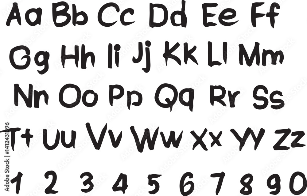 Icon set of handwriting letters in latin alphabet. Concept of scribble doodle paint typography calligraphy. Child hand drawn, kids handwriting font. Vector icons isolated on transparent background. Icon set of handwriting letters in latin alphabet. Concept of scribble doodle paint typography calligraphy. Child hand drawn, kids handwriting font. Vector icons isolated on transparent background.