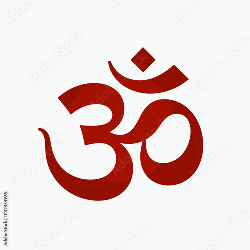 red om symbol on white background  spirituality and religion stock image