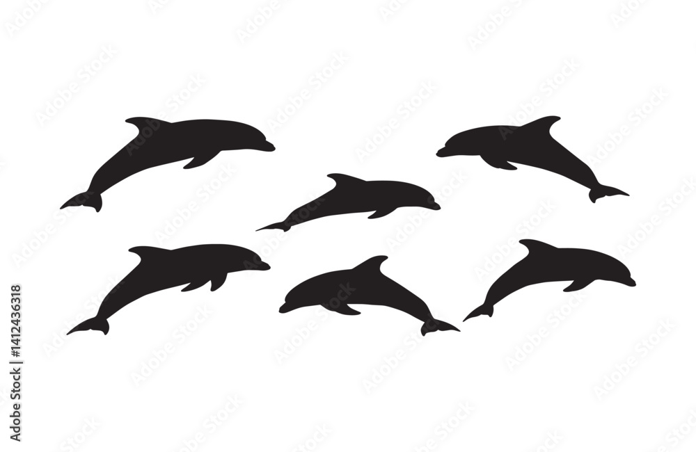 Fototapeta premium Ocean beauty displayed through diverse dolphin forms