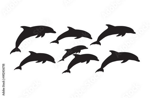 Captivating dolphin silhouettes reflecting ocean playfulness