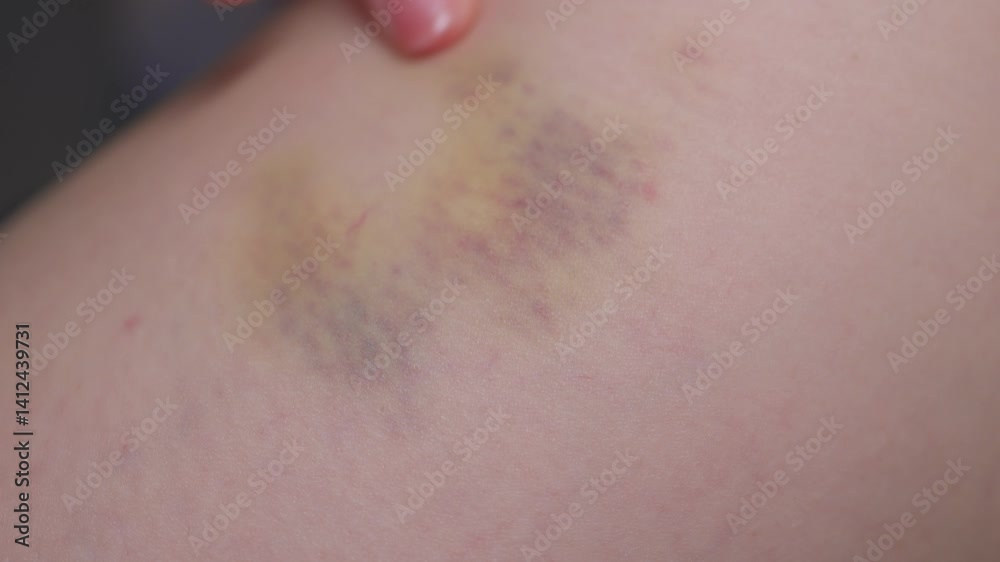 This is a Detailed Close Up Image of a Bruise Found on Human Skin Showing Various Aspects This is a Detailed Close Up Image of a Bruise Found on Human Skin Showing Various Aspects