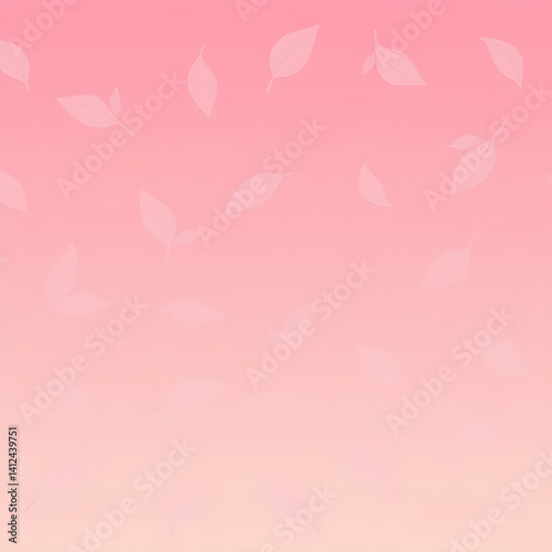 핑크그라데이션나뭇잎실루엣