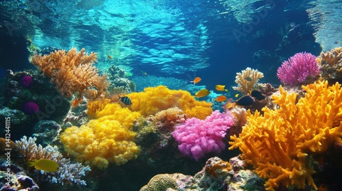 Underwater coral reef in a tropical environment