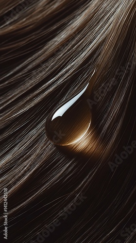 Nourishing and conditioning hair with vitamins to smooth the hair , drop of oil on hair, vertical