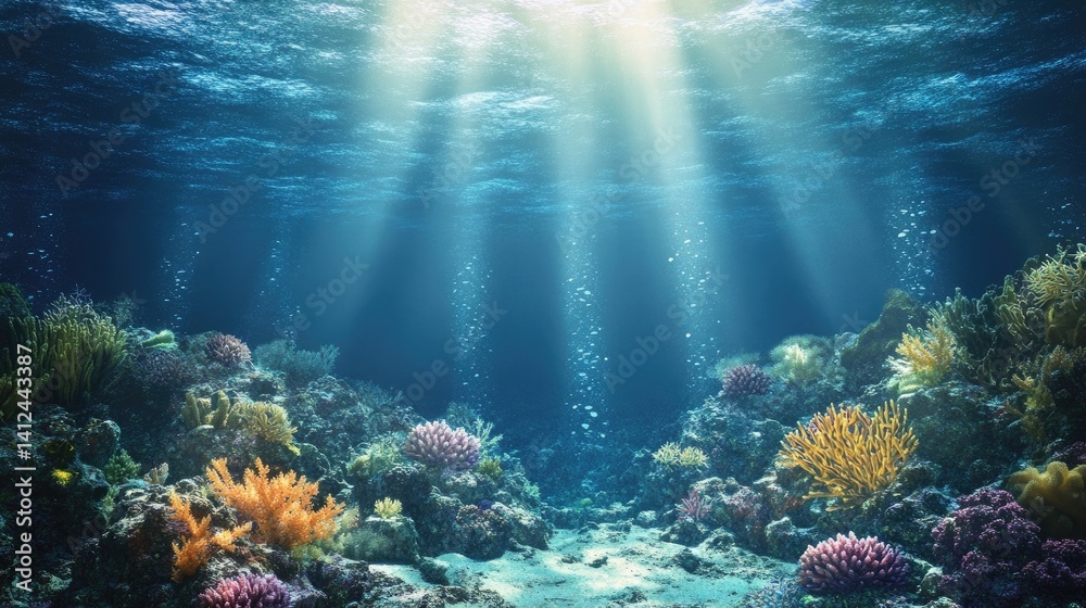 Underwater coral reef on the sea floor Underwater coral reef on the sea floor
