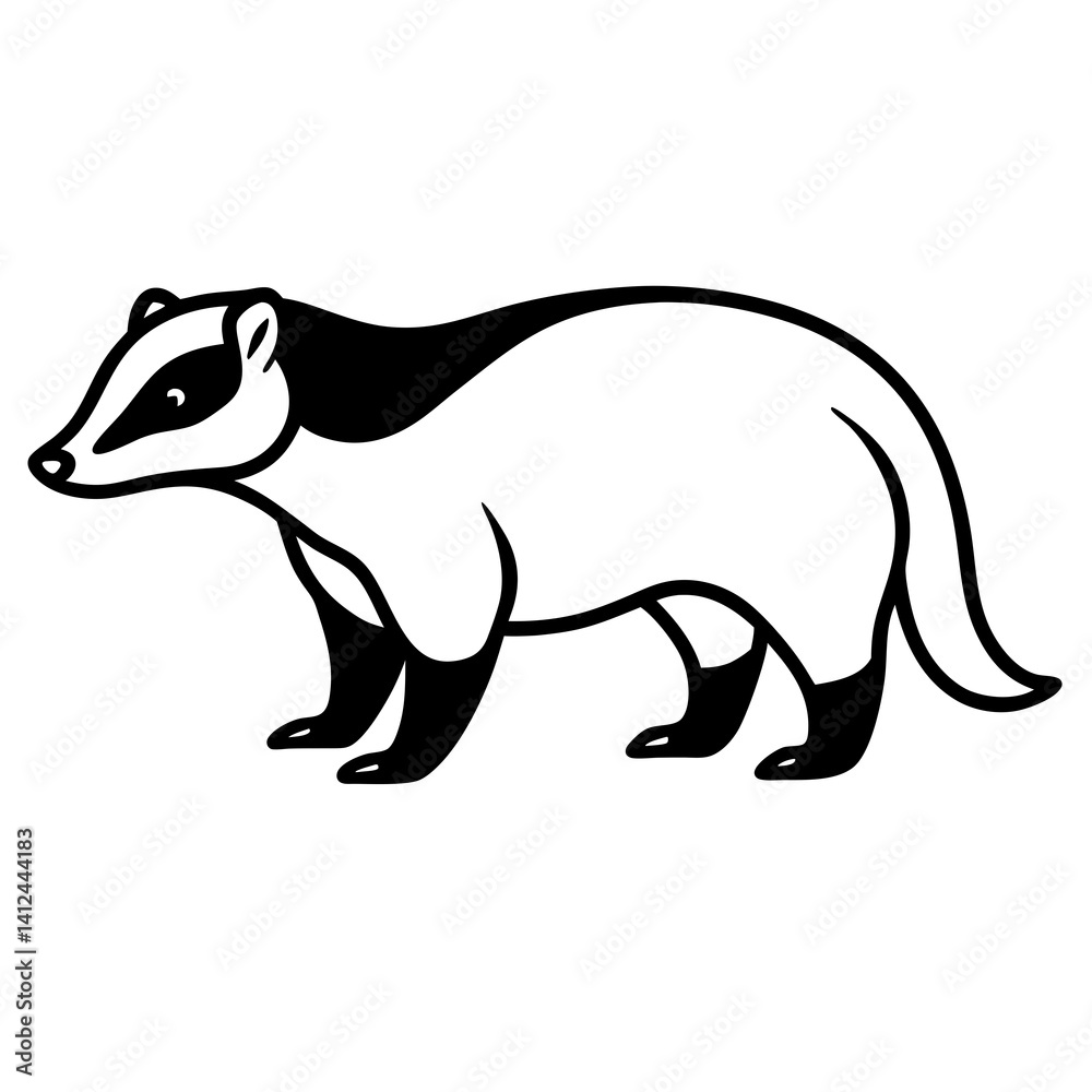 Clean Badger Vector Line Drawing Clean Badger Vector Line Drawing