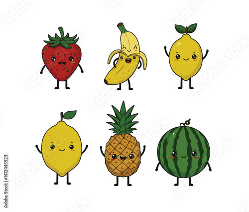 Tropical themed artwork scene showcases lively fruit characters filled with vibrant energy and creativity perfect for inspiring design projects