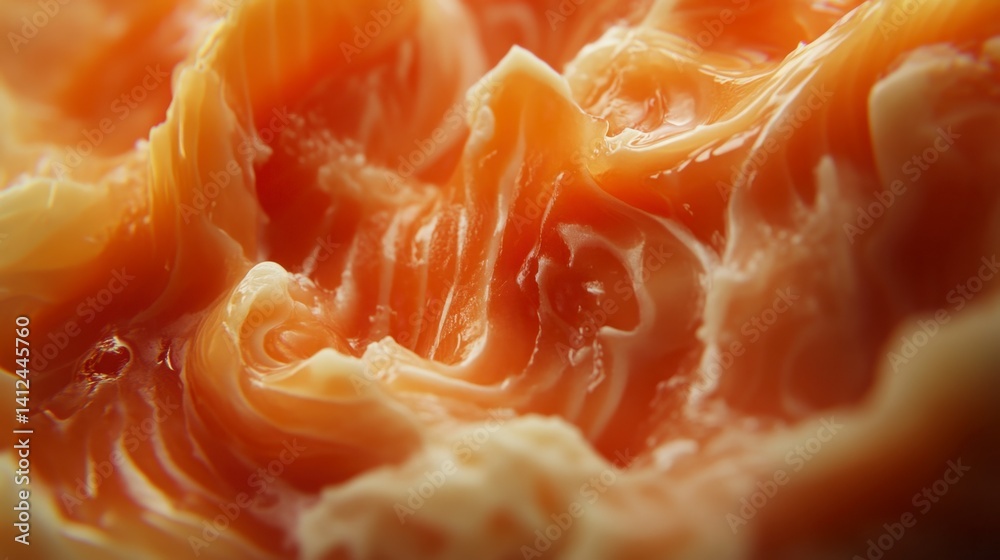 Close-Up of Swirling Patterns in Soft, Creamy, Orange Texture Close-Up of Swirling Patterns in Soft, Creamy, Orange Texture