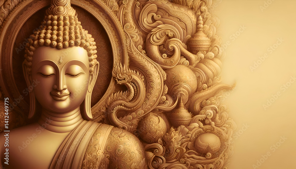 happy buddha purnima religious background for meditation