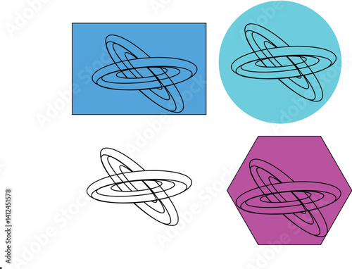 Random ellipses, ovals artistic abstract 