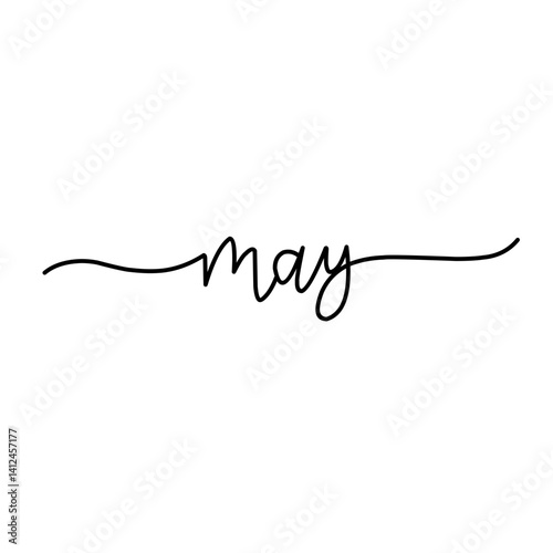 Months names line cursive calligraphy set.