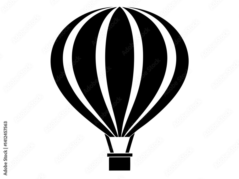 Naklejka premium Hot Air Balloon Silhouette Vector & SVG | Adventure SVG for Crafts