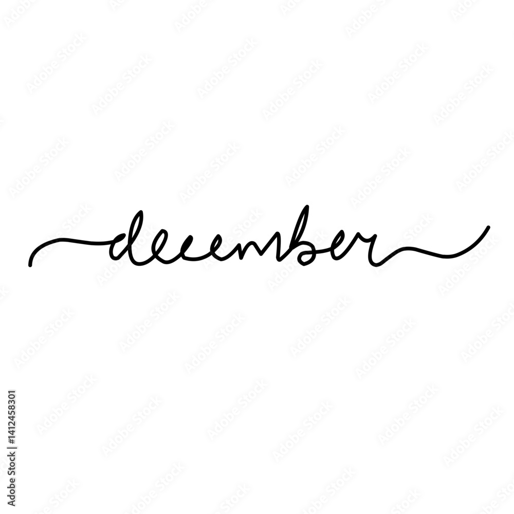 Months names line cursive calligraphy set. Months names line cursive calligraphy set.
