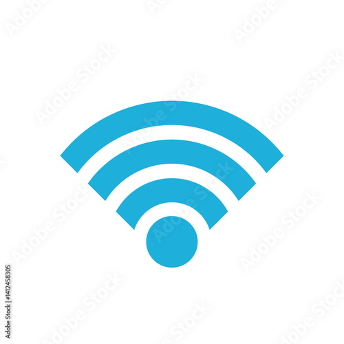 Wi-Fi Symbol Illustration | Minimalistic Wireless Signal Icon Isolated on White Background