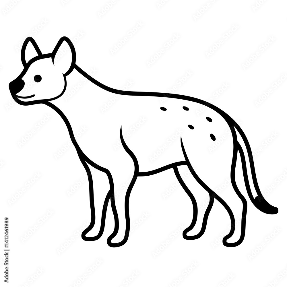 Fototapeta premium Elegant Hyena Vector Outline