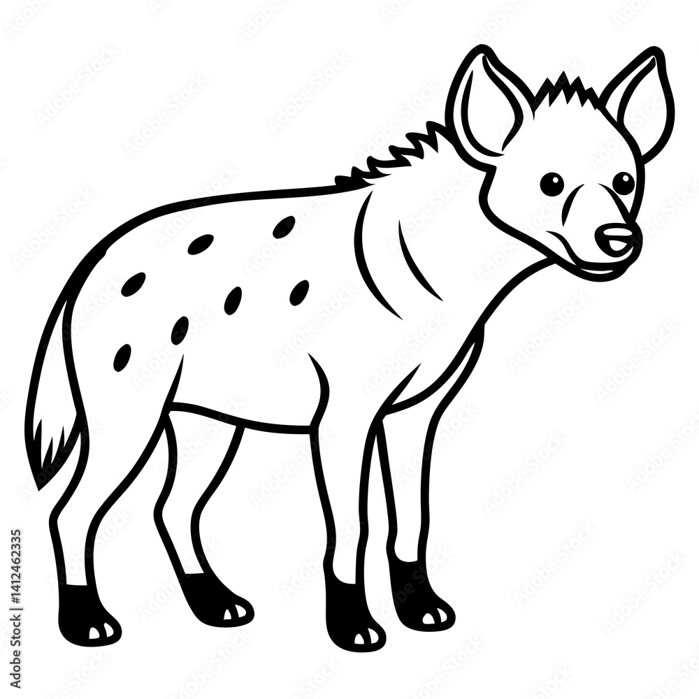 Fototapeta premium Elegant Hyena Vector Outline