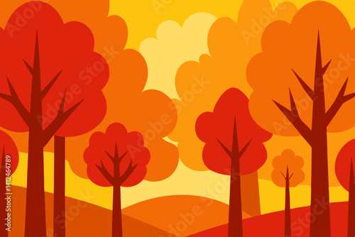 autumn tree vector illustration
