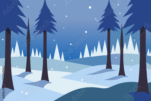 winter landscape with snow