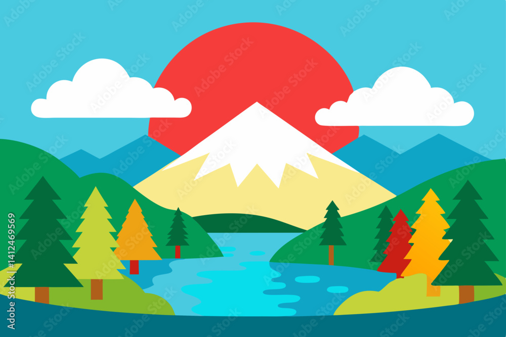 vector illustration of a mountain landscape vector illustration of a mountain landscape