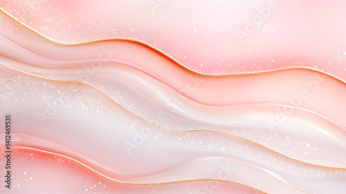 Soft flowing waves in pastel pink and white colors creating a serene and calming atmosphere for backgrounds and designs, ideal for beauty and wellness themes, abstract art concept