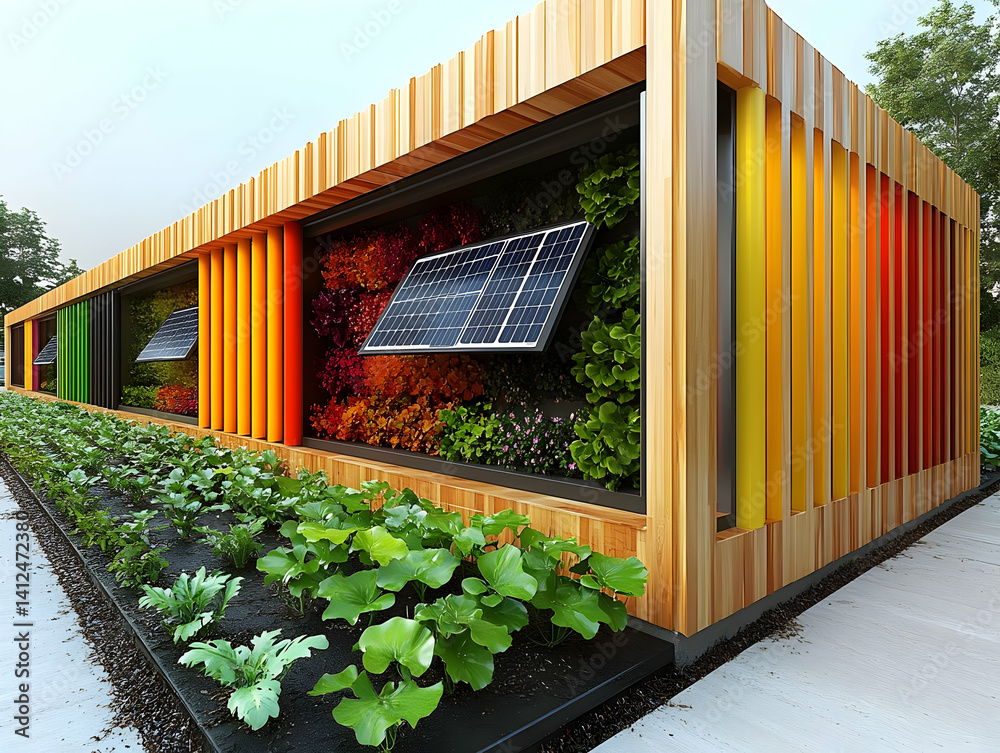 Eco-Friendly Building 3D Illustration