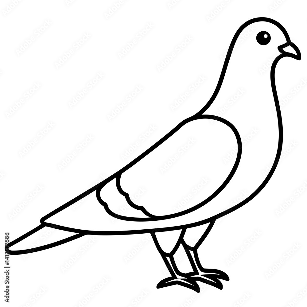Obraz premium Elegant Pigeon Outline Illustration