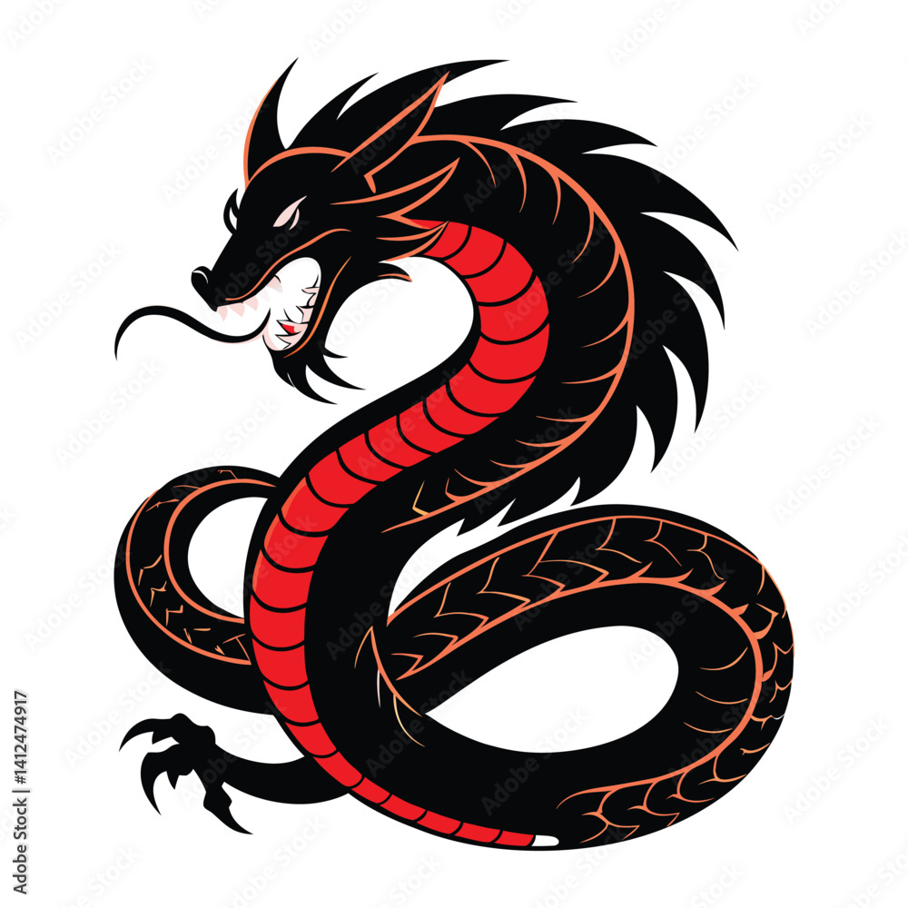 Obraz premium Traditional snake silhouette.