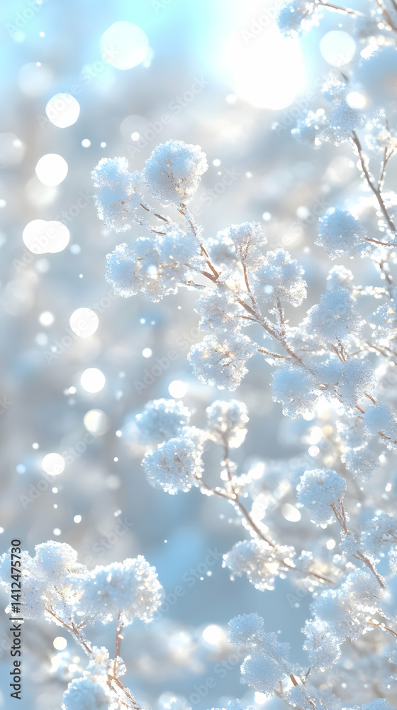 Winter Snow Plants Illustration