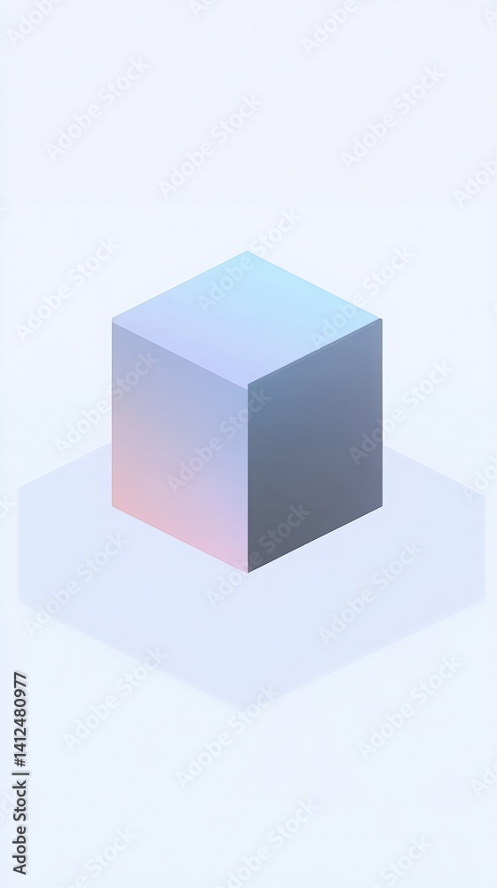 Abstract background featuring a three-dimensional cube with soft pastel colors creating a serene and modern aesthetic for design projects and digital art concept Abstract background featuring a three-dimensional cube with soft pastel colors creating a serene and modern aesthetic for design projects and digital art concept