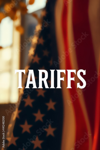 American tariffs wallpaper with national flag of USA on background