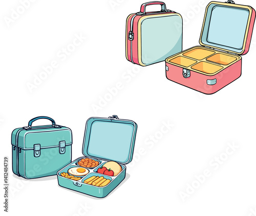 Vsai lunchboxes containing food and empty lunchboxes waiting to be filled