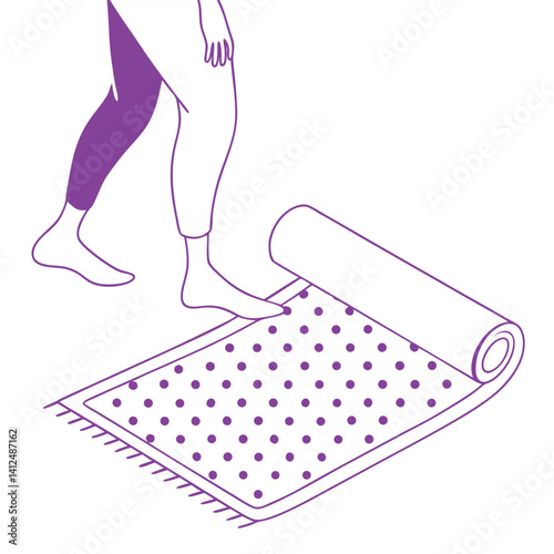 Simple Vector Acupressure Mat Design in Soft Purple for Wellness Graphics in Editable Format