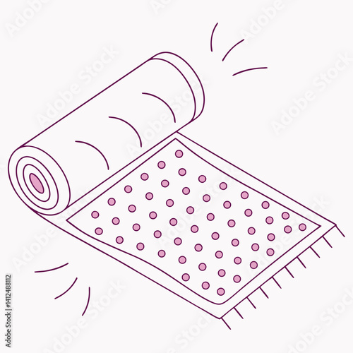 Acupressure Mat Vector Element in Soft Purple for Self-Care Branding in Scalable Format