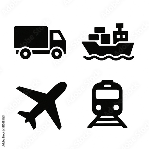 transportation icons set
