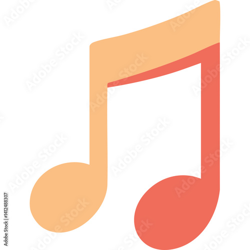 Colorful Music Note Icon for Creative and Artistic Projects