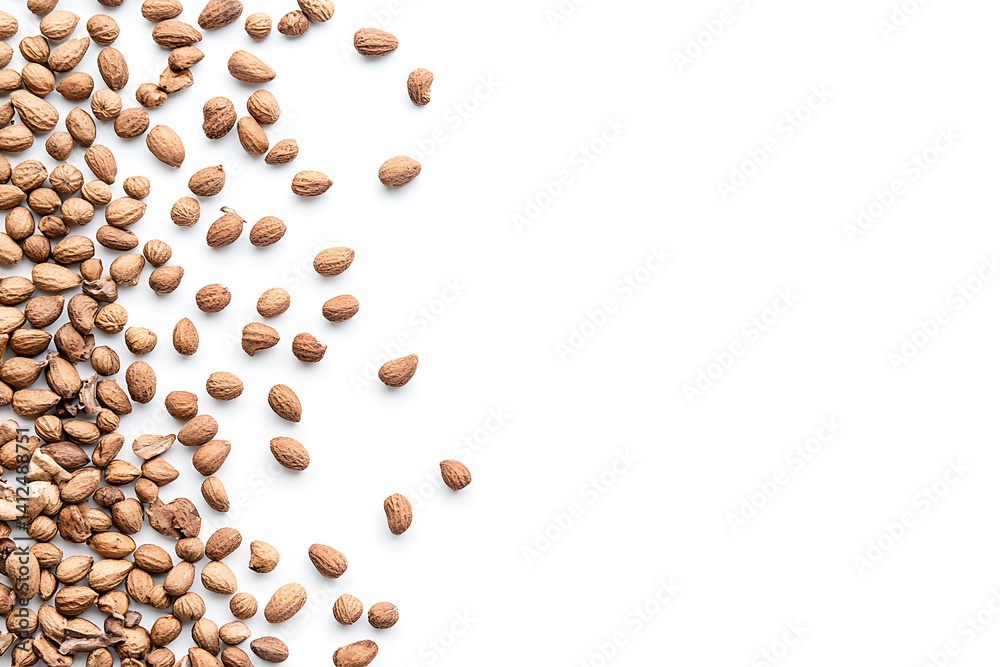 Obraz premium Peanuts on white background