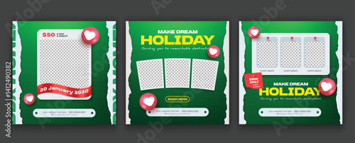 Travel and Tourism social media post or web banner template