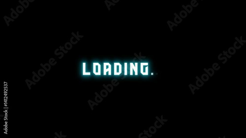 Loading animation on a black background. photo