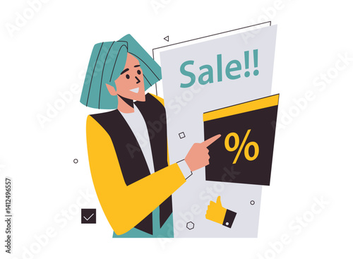 Illustration of an Advertisement Character Promotion